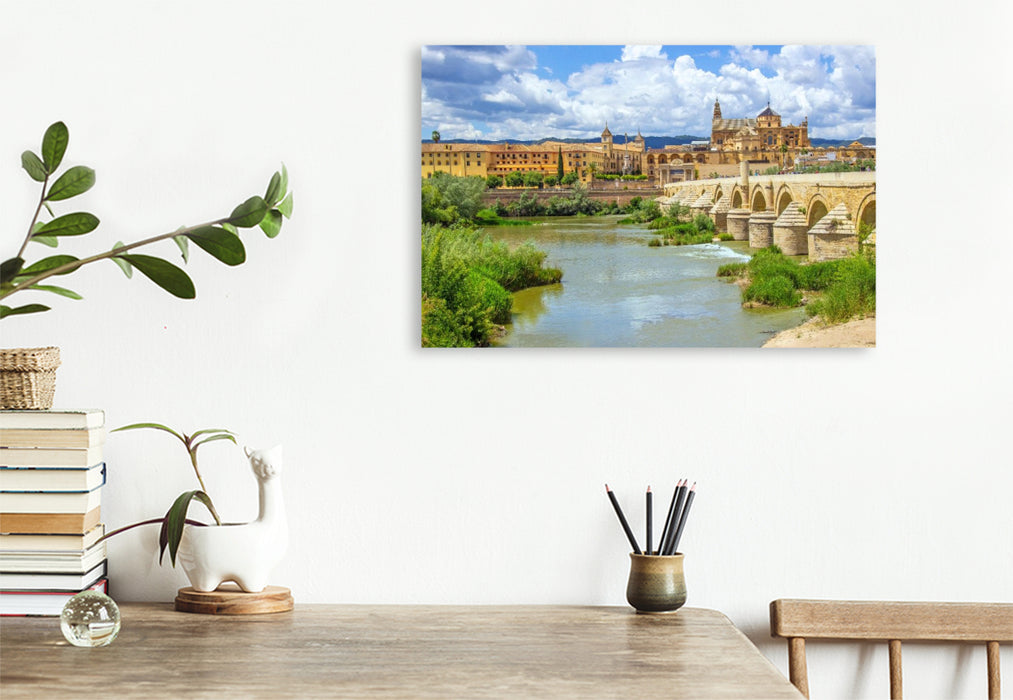 Premium Textil-Leinwand Die Römische Brücke über den Guadalquivir