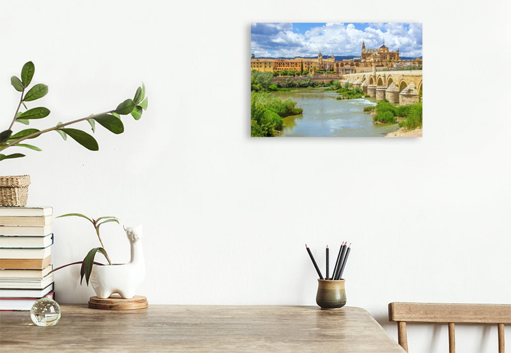 Premium Textil-Leinwand Die Römische Brücke über den Guadalquivir