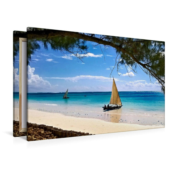 Premium Textil-Leinwand Paradies auf Erden Sansibar