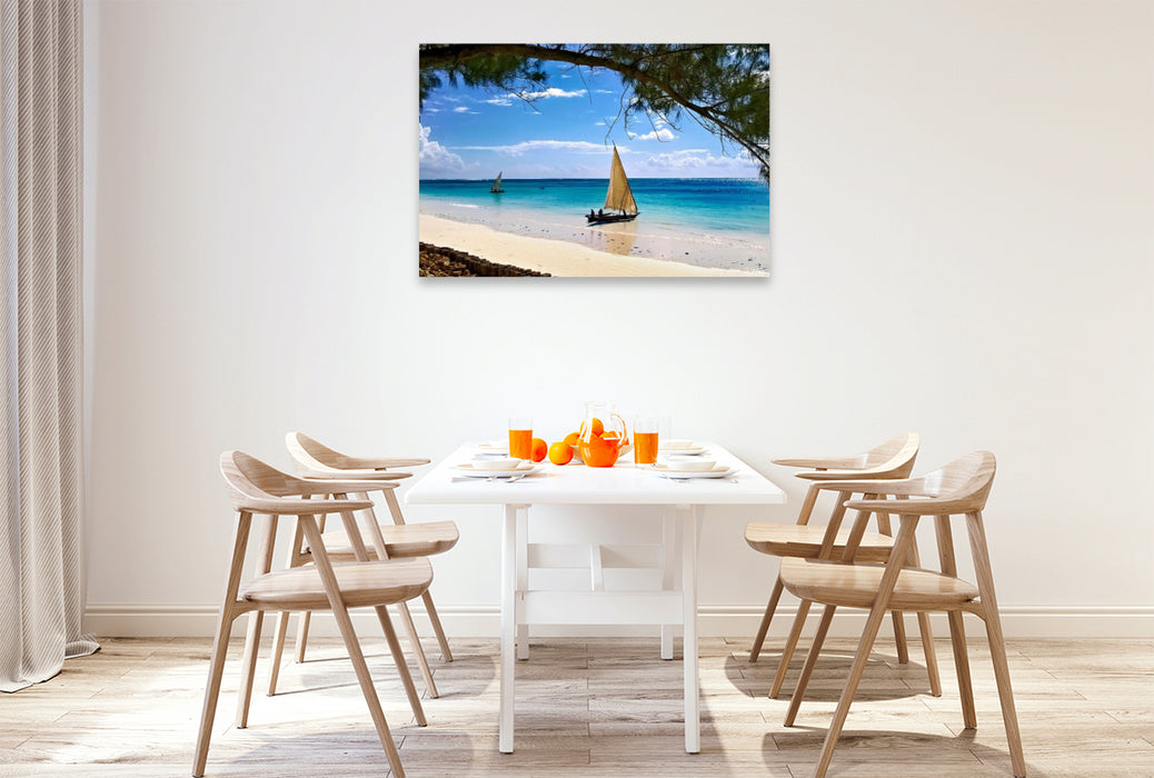 Premium Textil-Leinwand Paradies auf Erden Sansibar