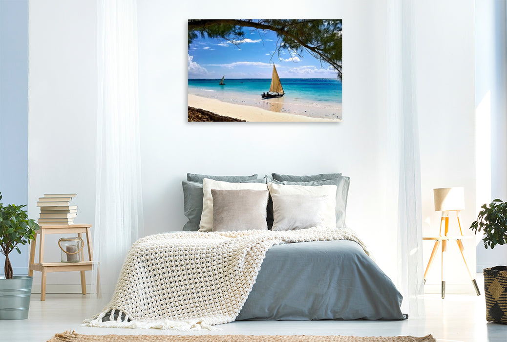 Premium Textil-Leinwand Paradies auf Erden Sansibar