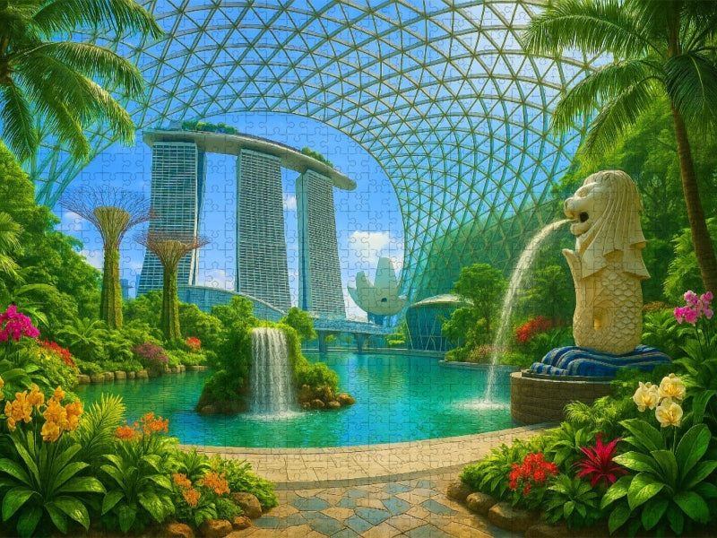 Singapur - Malaysia - verschiedene Sehenswürdigkeiten kombiniert - CALVENDO Foto-Puzzle'