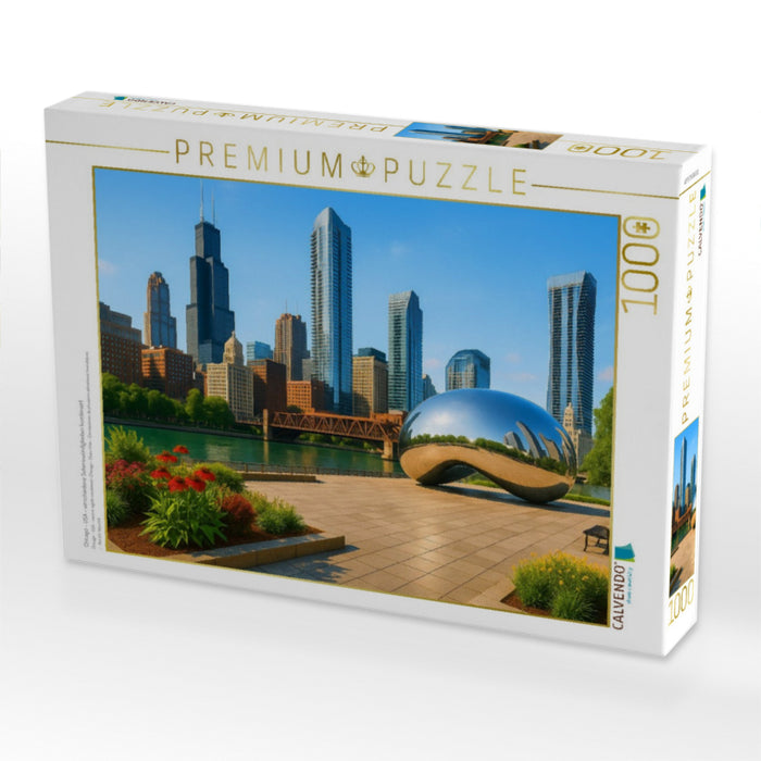 Chicago - USA - verschiedene Sehenswürdigkeiten kombiniert - CALVENDO Foto-Puzzle'