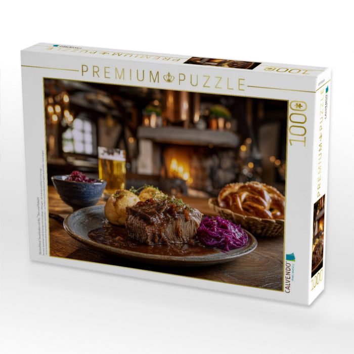 Deutschland: Sauerbraten mit Klößen und Rotkohl - CALVENDO Foto-Puzzle'