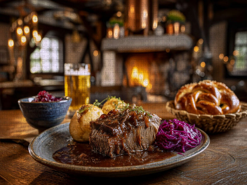 Deutschland: Sauerbraten mit Klößen und Rotkohl - CALVENDO Foto-Puzzle'