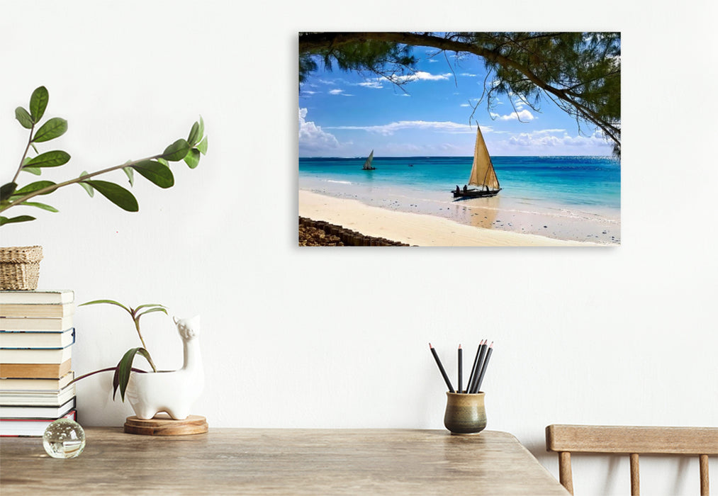 Premium Textil-Leinwand Paradies auf Erden Sansibar
