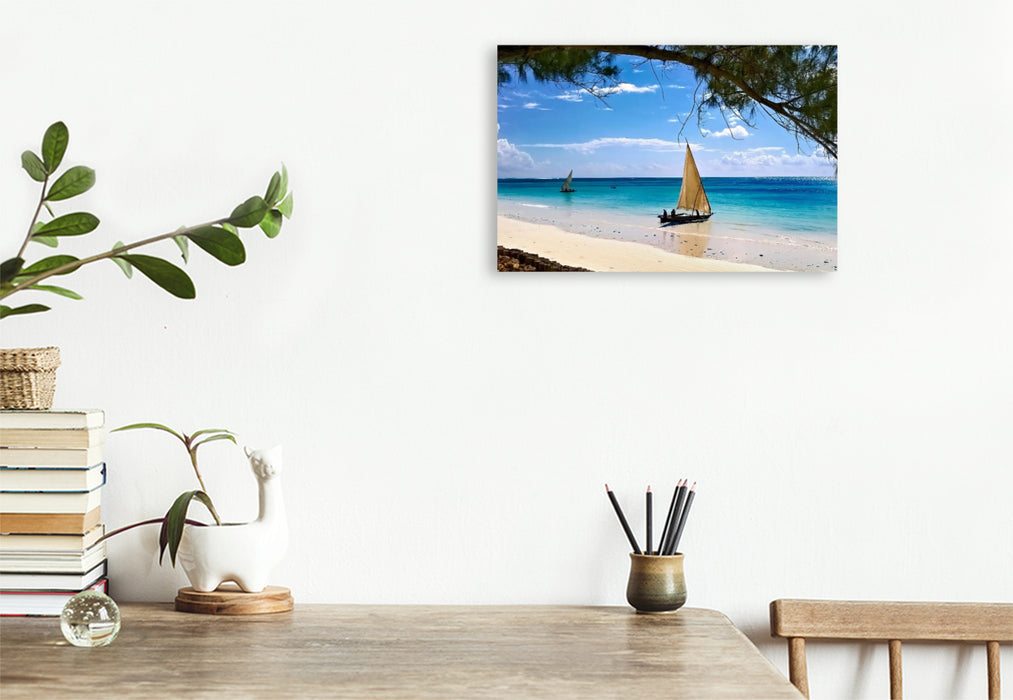 Premium Textil-Leinwand Paradies auf Erden Sansibar