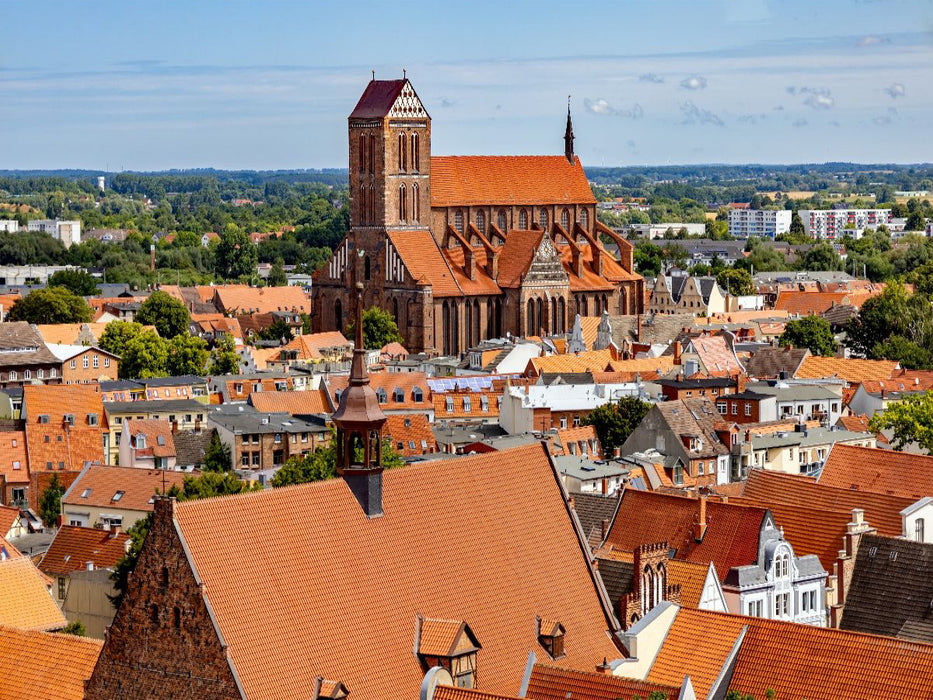 Blick von der Aussichtsplattform von St. Georgen über die Altstadt nach St. Nikolai - CALVENDO Foto-Puzzle'