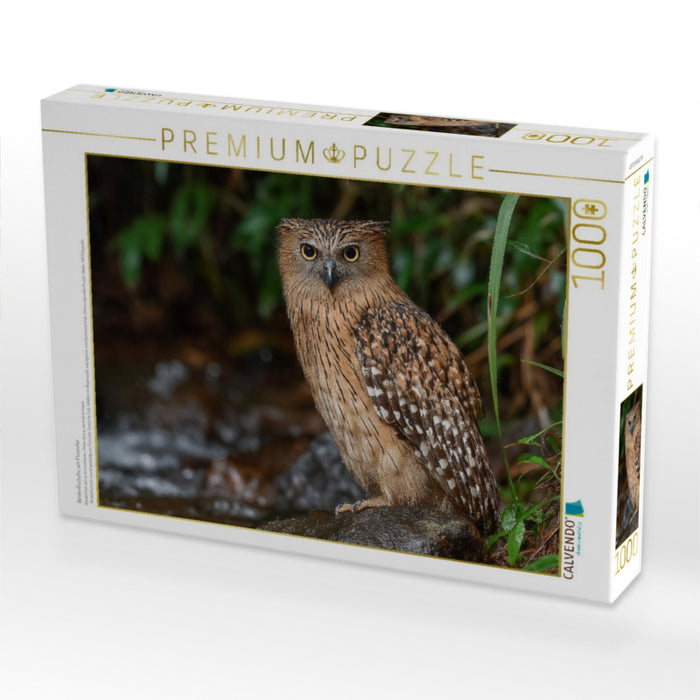 Bindenfischuhu am Flussufer - CALVENDO Foto-Puzzle'