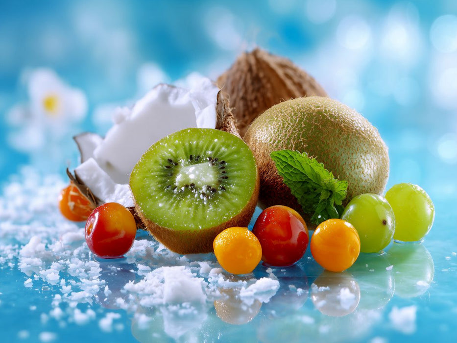 Stillleben mit Kiwis und Kokosnuss - CALVENDO Foto-Puzzle'