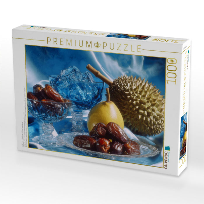 Stillleben mit Datteln, Durian und Birne - CALVENDO Foto-Puzzle'