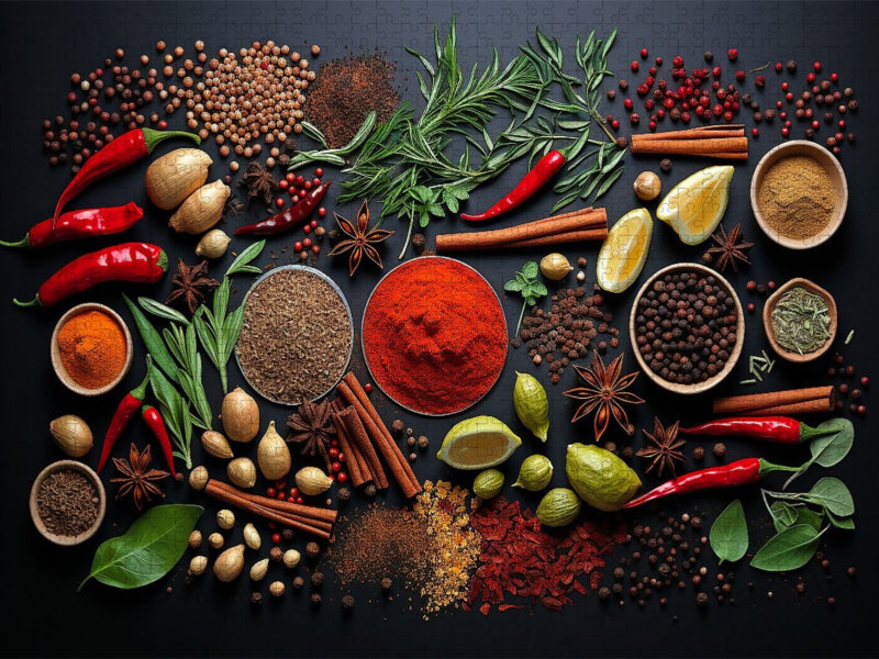 Scharf und würzig - Gewürze arrangiert - CALVENDO Foto-Puzzle'