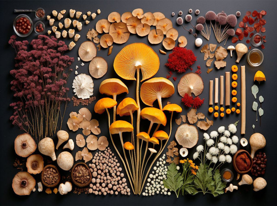 Pilzsammlung arrangiert - CALVENDO Foto-Puzzle'