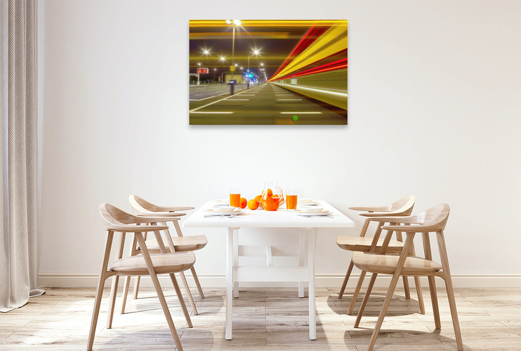 Premium Textil-Leinwand Wo Bewegung Zukunft schafft.