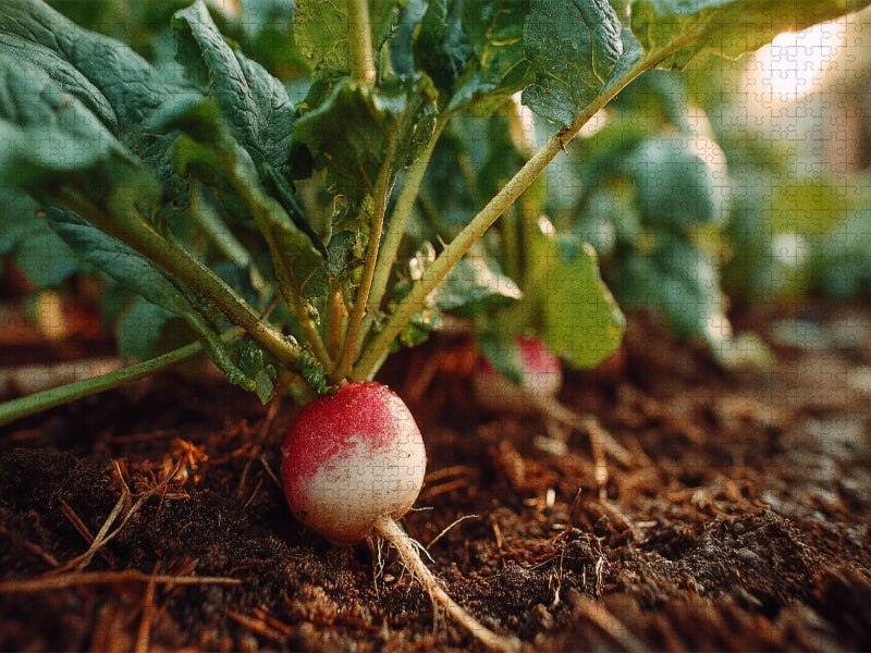 Radieschen frisch im Gartenbeet - CALVENDO Foto-Puzzle'