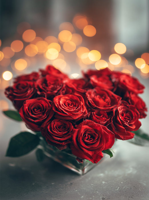 Rosenherz mit romantischem Licht, rote Rosen - CALVENDO Foto-Puzzle'