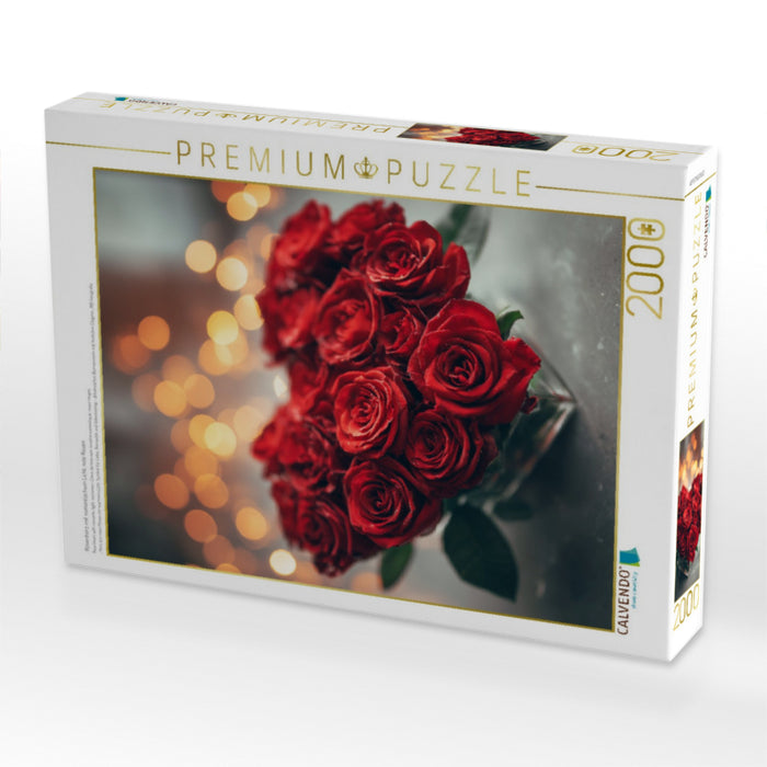 Rosenherz mit romantischem Licht, rote Rosen - CALVENDO Foto-Puzzle'