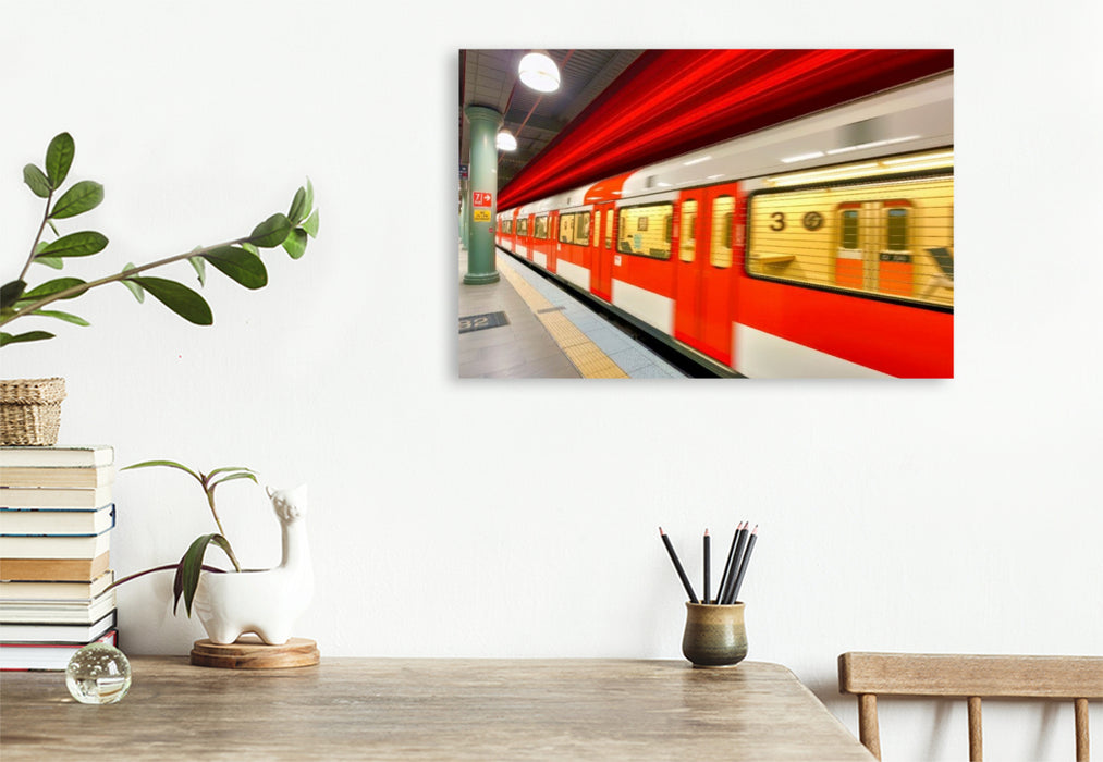 Premium Textil-Leinwand Zukunft fährt Zug, seien Sie mit uns unterwegs.