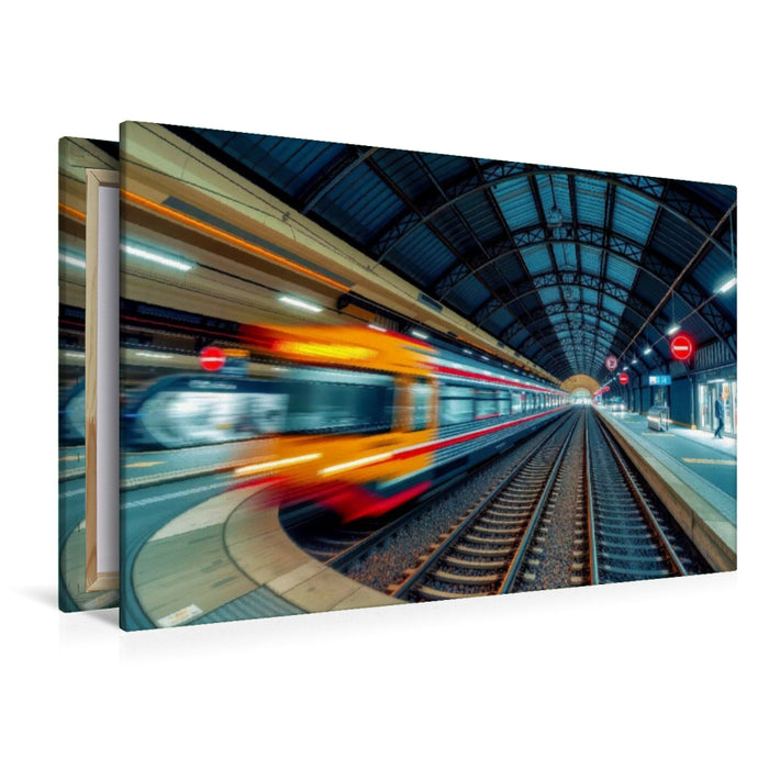 Premium Textil-Leinwand Leben das nicht stehen bleibt, sichtbar in Bewegung.