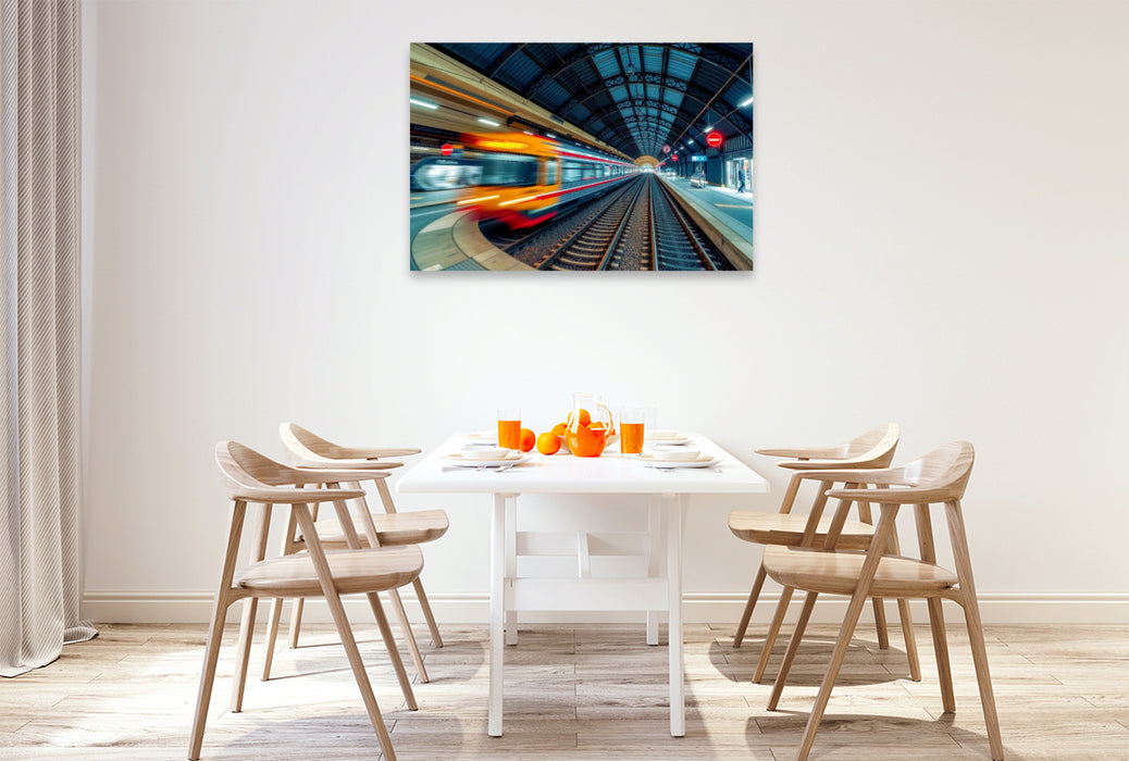 Premium Textil-Leinwand Leben das nicht stehen bleibt, sichtbar in Bewegung.