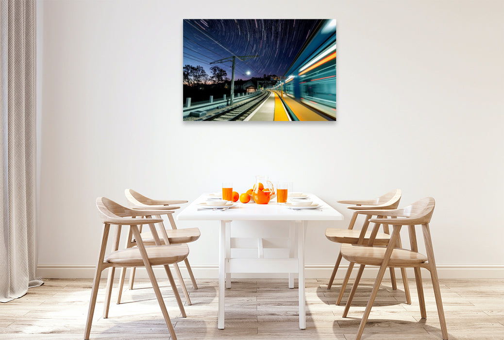 Premium Textil-Leinwand Groß. Mobil. Unübersehbar. Bewegung auf Rädern.