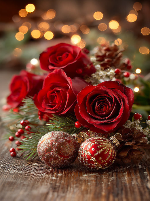 Festliche Rosen zu Weihnachten - CALVENDO Foto-Puzzle'