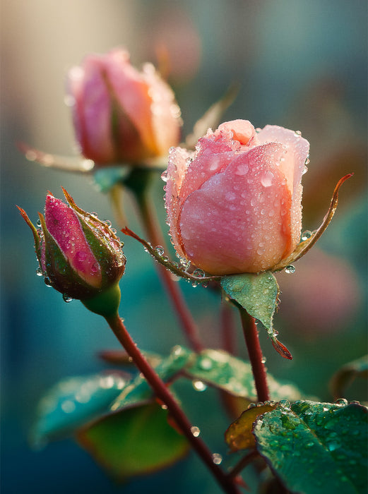 Rosenknospen mit Tautropfen - CALVENDO Foto-Puzzle'