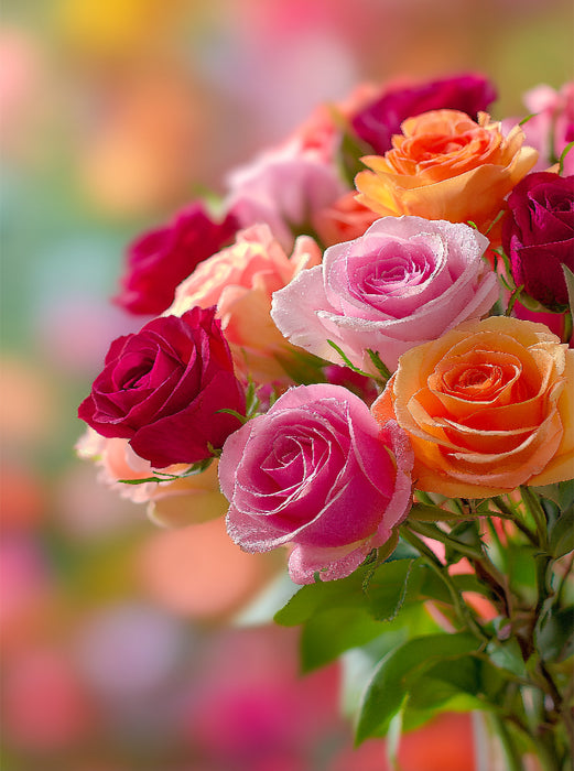 Bunter Rosenstrauß in voller Blüte - CALVENDO Foto-Puzzle'