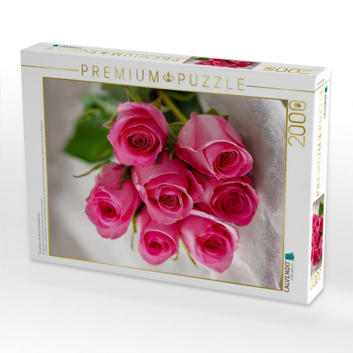 Strauß aus rosa Rosen in Pastelltönen - CALVENDO Foto-Puzzle'