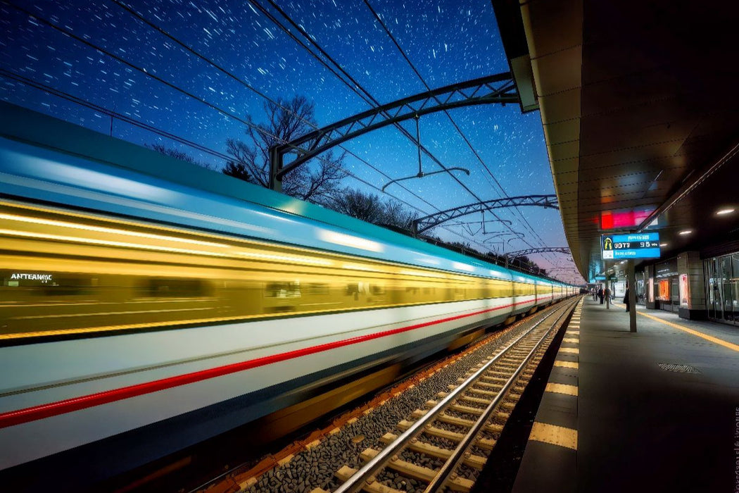 Premium Textil-Leinwand Auf der Schiene der Verantwortung.