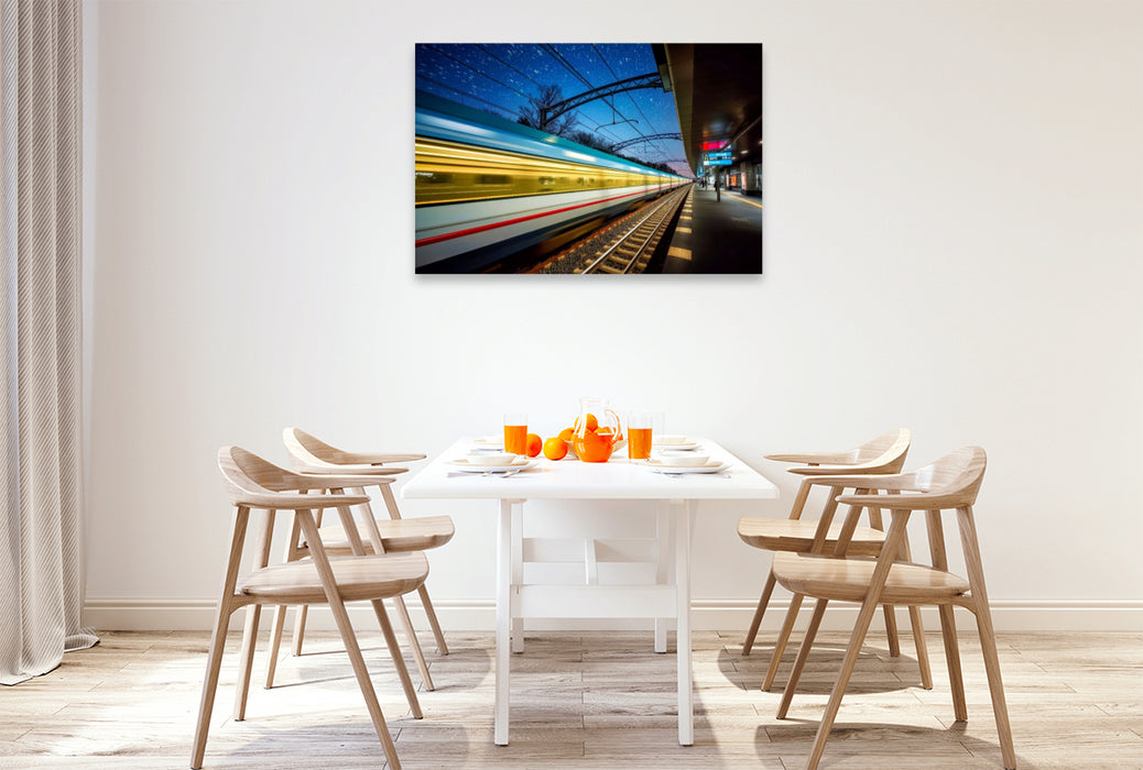 Premium Textil-Leinwand Auf der Schiene der Verantwortung.