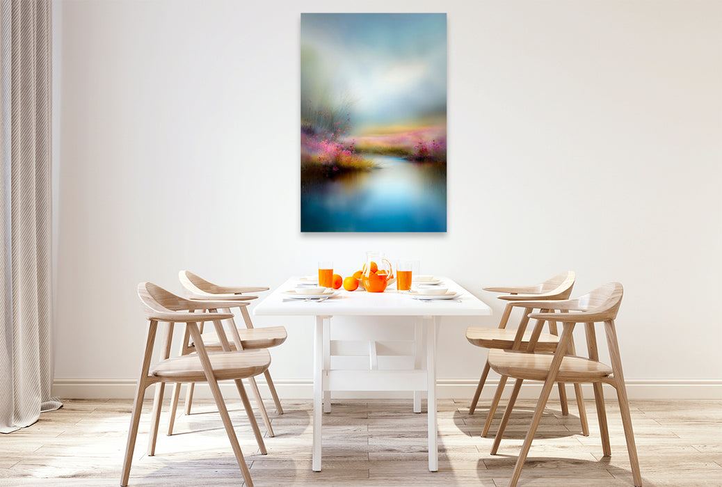 Premium Textil-Leinwand Ein Pfad aus Wasser – wo das Licht tanzt und die Zeit innehält