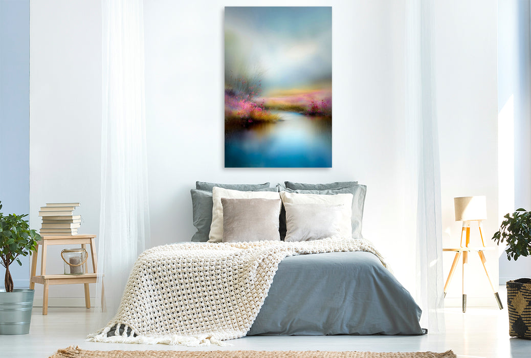 Premium Textil-Leinwand Ein Pfad aus Wasser – wo das Licht tanzt und die Zeit innehält