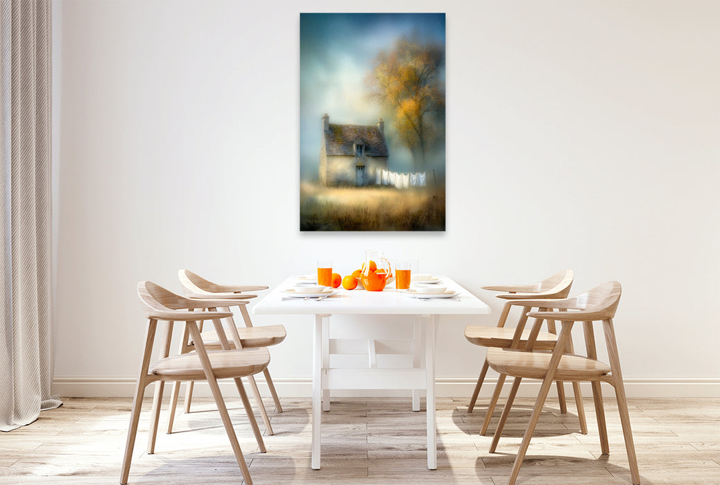 Premium Textil-Leinwand Einsamkeit in Schönheit – ein Zuhause im Flüstern des Windes