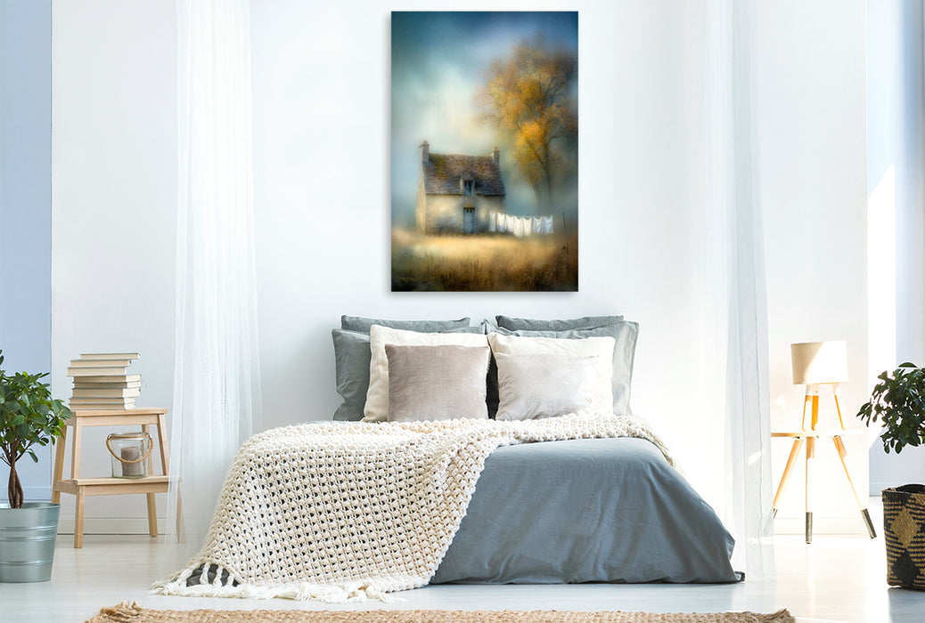Premium Textil-Leinwand Einsamkeit in Schönheit – ein Zuhause im Flüstern des Windes