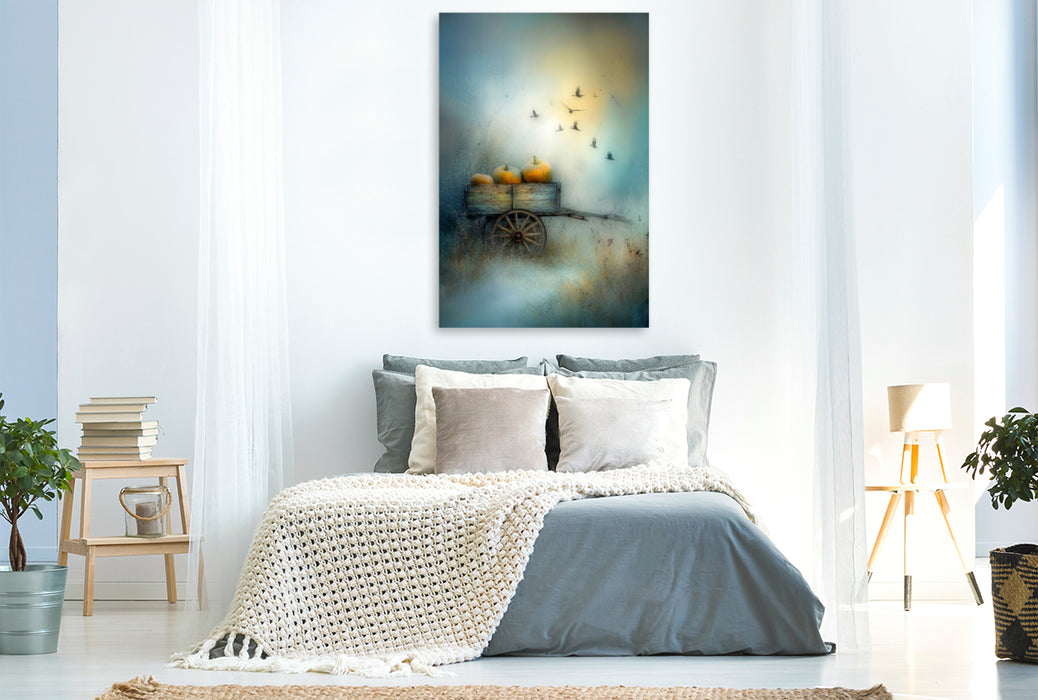 Premium Textil-Leinwand Erntezeit im Flug – wenn der Herbst seine Geheimnisse teilt