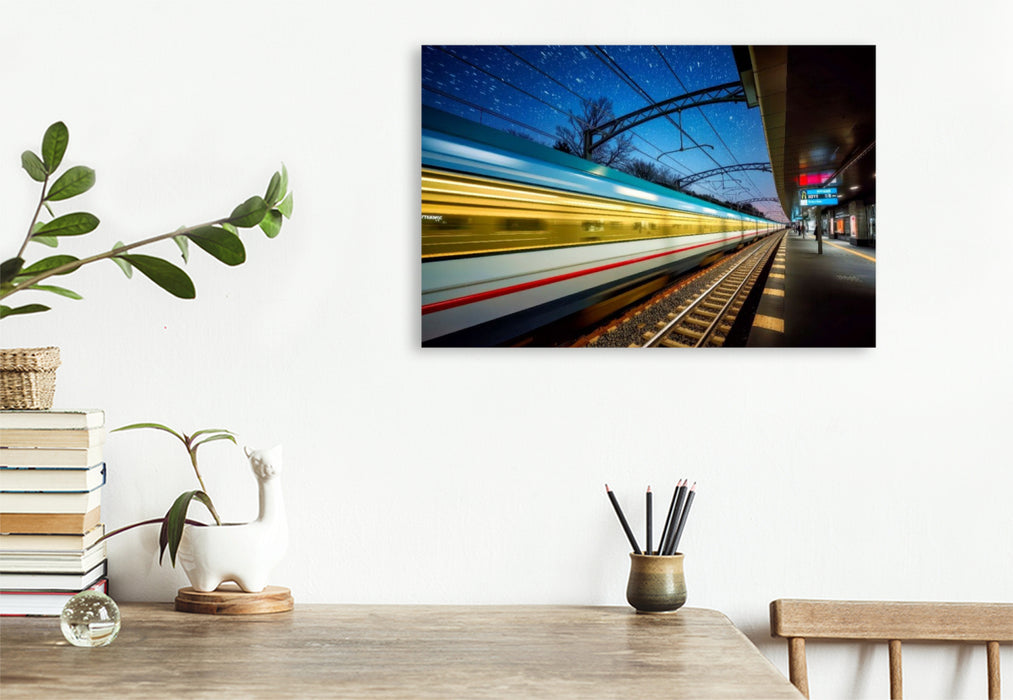 Premium Textil-Leinwand Auf der Schiene der Verantwortung.