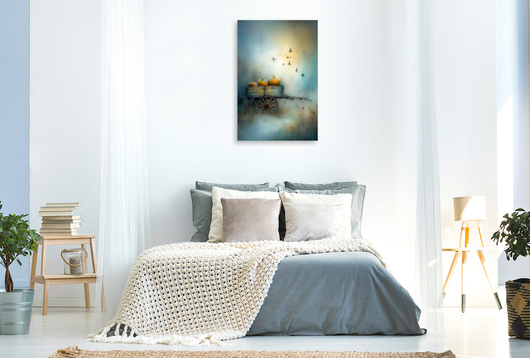 Premium Textil-Leinwand Erntezeit im Flug – wenn der Herbst seine Geheimnisse teilt