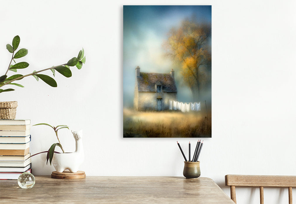 Premium Textil-Leinwand Einsamkeit in Schönheit – ein Zuhause im Flüstern des Windes