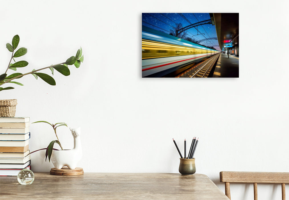 Premium Textil-Leinwand Auf der Schiene der Verantwortung.