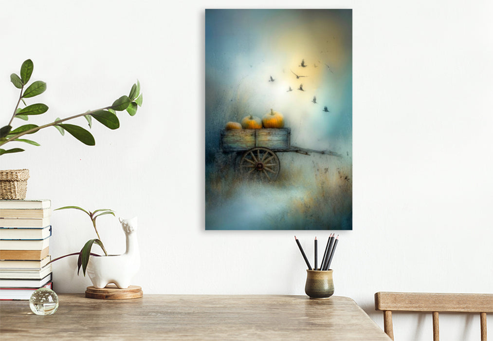 Premium Textil-Leinwand Erntezeit im Flug – wenn der Herbst seine Geheimnisse teilt