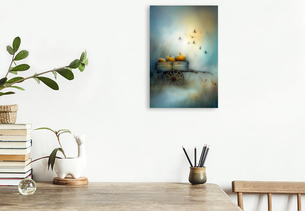 Premium Textil-Leinwand Erntezeit im Flug – wenn der Herbst seine Geheimnisse teilt