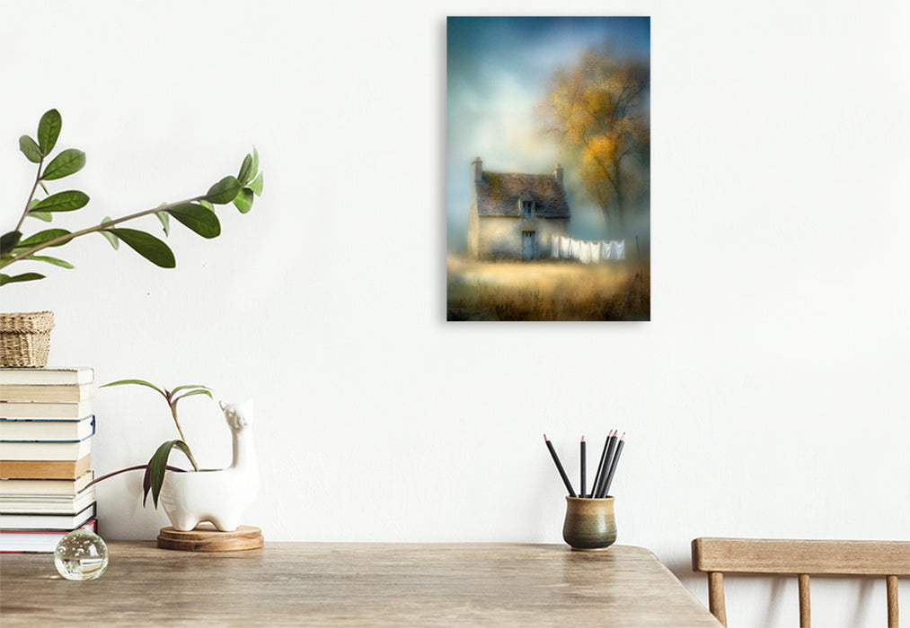 Premium Textil-Leinwand Einsamkeit in Schönheit – ein Zuhause im Flüstern des Windes