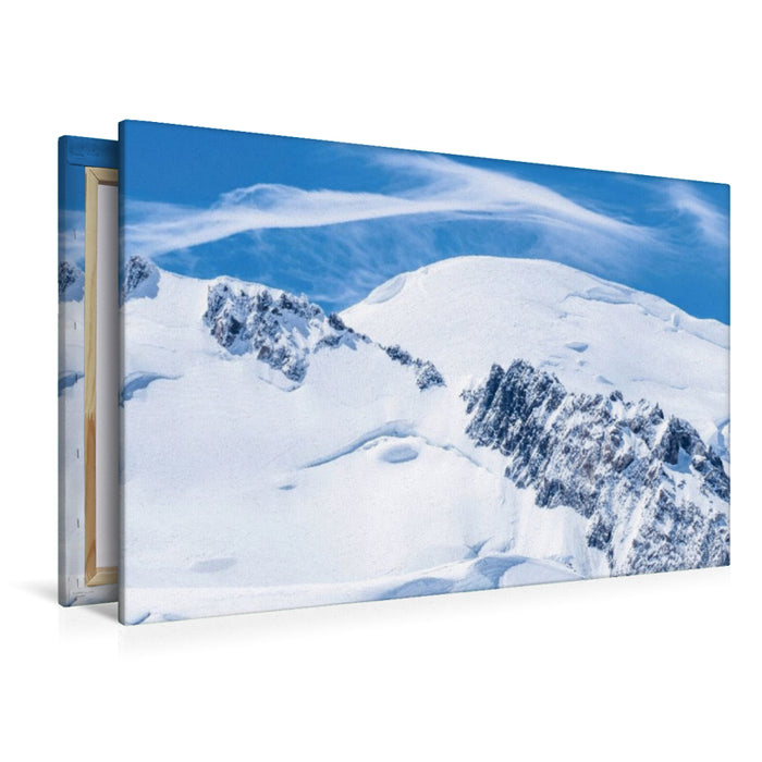 Premium Textil-Leinwand Ein Wolkenbogen über dem Mont Maudit und Mont Blanc