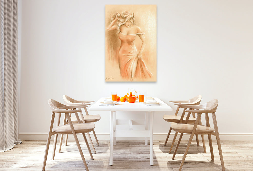 Premium Textil-Leinwand Kurvenreiche Schönheit