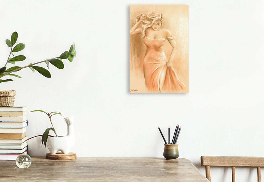 Premium Textil-Leinwand Kurvenreiche Schönheit