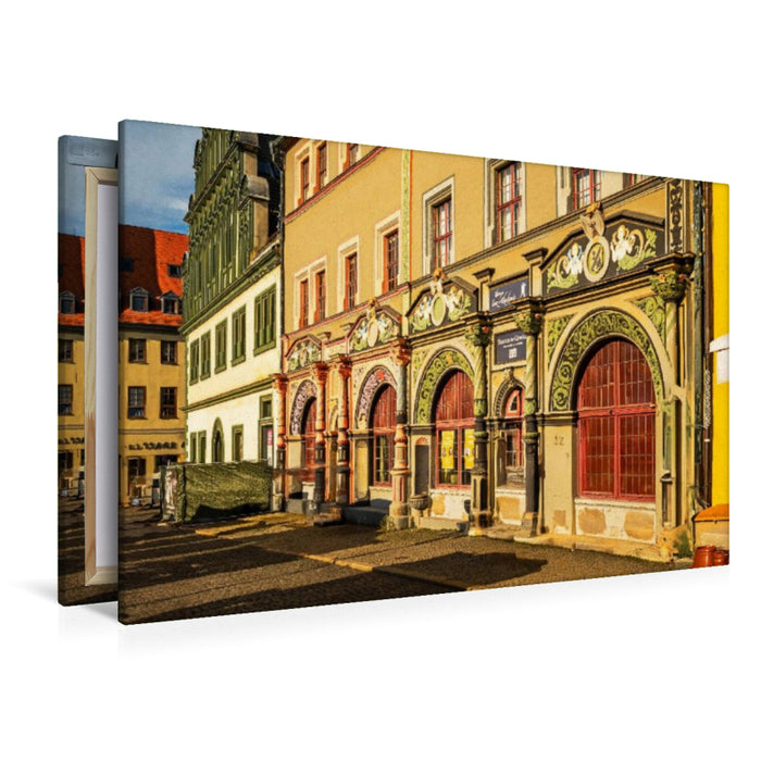 Premium Textil-Leinwand Marktplatz in Weimar/Thüringen