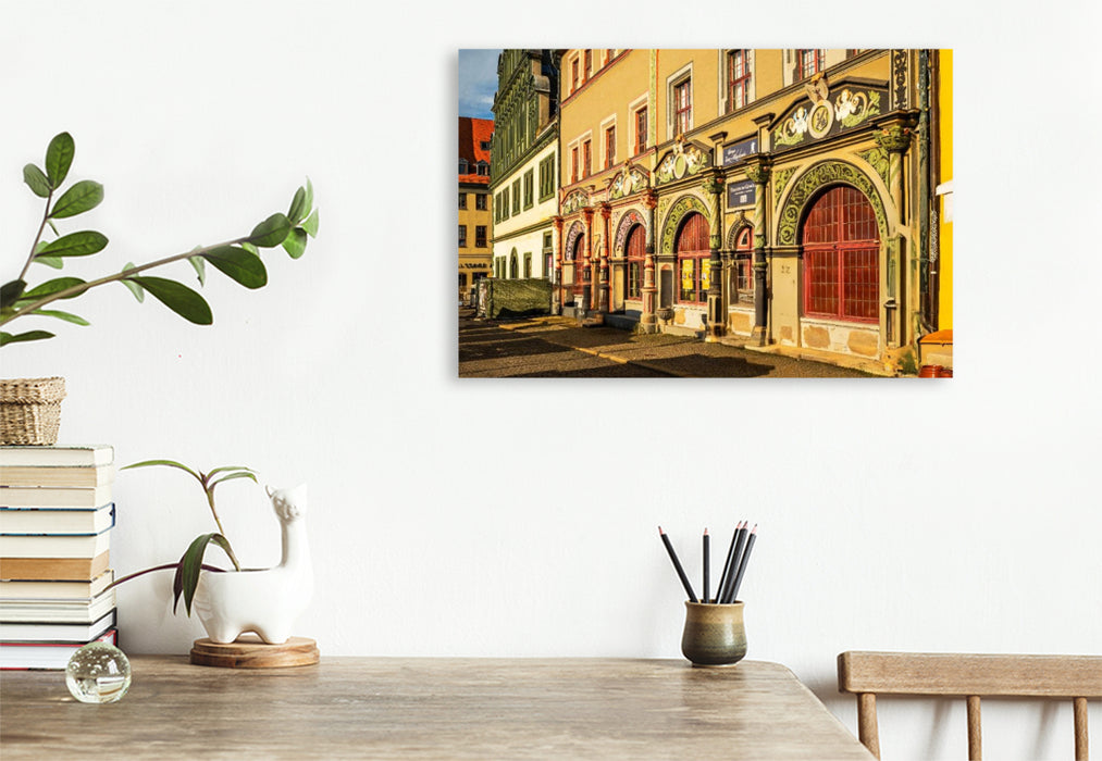 Premium Textil-Leinwand Marktplatz in Weimar/Thüringen