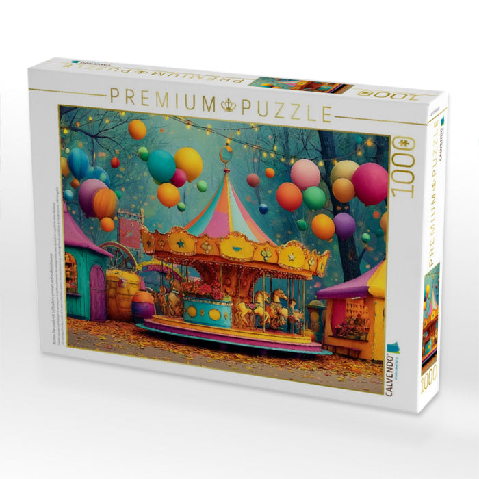 Buntes Karussell mit Luftballons erinnert an Kindheitsträume - CALVENDO Foto-Puzzle'