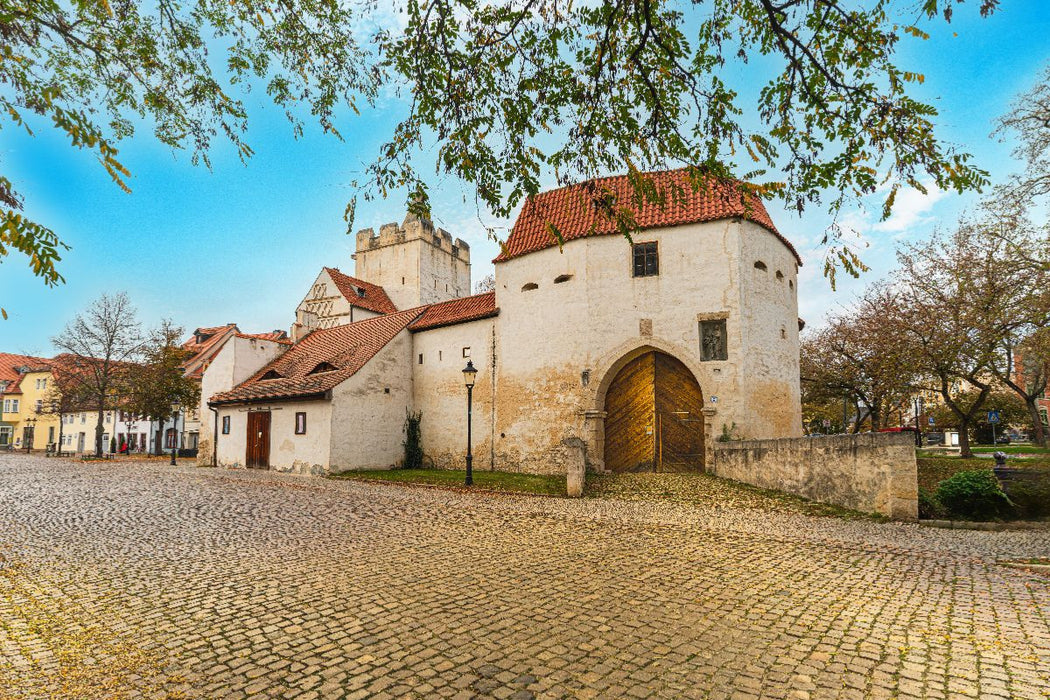 Premium Textil-Leinwand Marientor einziges erhaltenes der ehemaligen fünf Stadttoren.